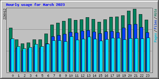 Hourly usage for March 2023